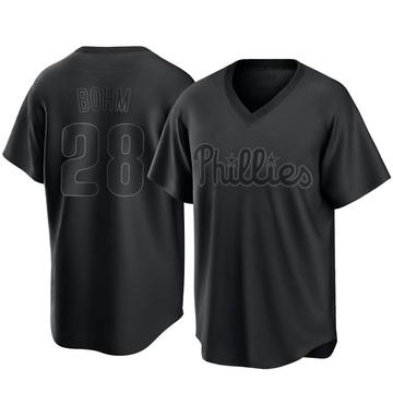 Philadelphia Phillies #28 Alec Bohm Men's Light Blue Cool Base  Stitched Jersey
