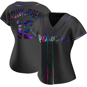 Replica Kyle Schwarber Women's Philadelphia Phillies Black Holographic Alternate Jersey