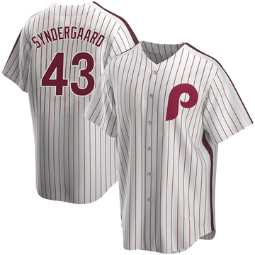 Replica Noah Syndergaard Men's Philadelphia Phillies White Home Cooperstown Collection Jersey