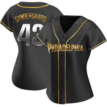 Replica Noah Syndergaard Women's Philadelphia Phillies Black Golden Alternate Jersey
