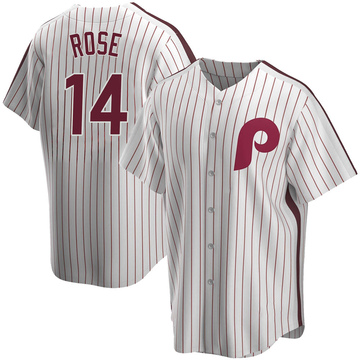 Replica Pete Rose Men's Philadelphia Phillies White Home Cooperstown Collection Jersey