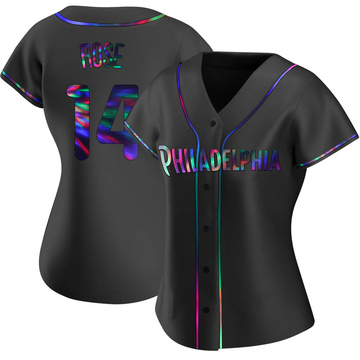 Replica Pete Rose Women's Philadelphia Phillies Black Holographic Alternate Jersey