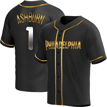Replica Richie Ashburn Youth Philadelphia Phillies Black Golden Alternate Jersey